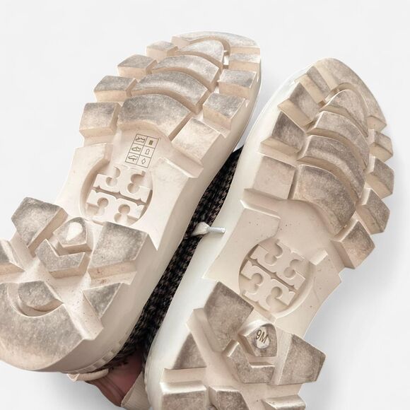 Tory Burch Camp Houndstooth Chunky Sneakers | Y2K Streetwear | Size 9 Pre-Loved - Picture 3 of 8